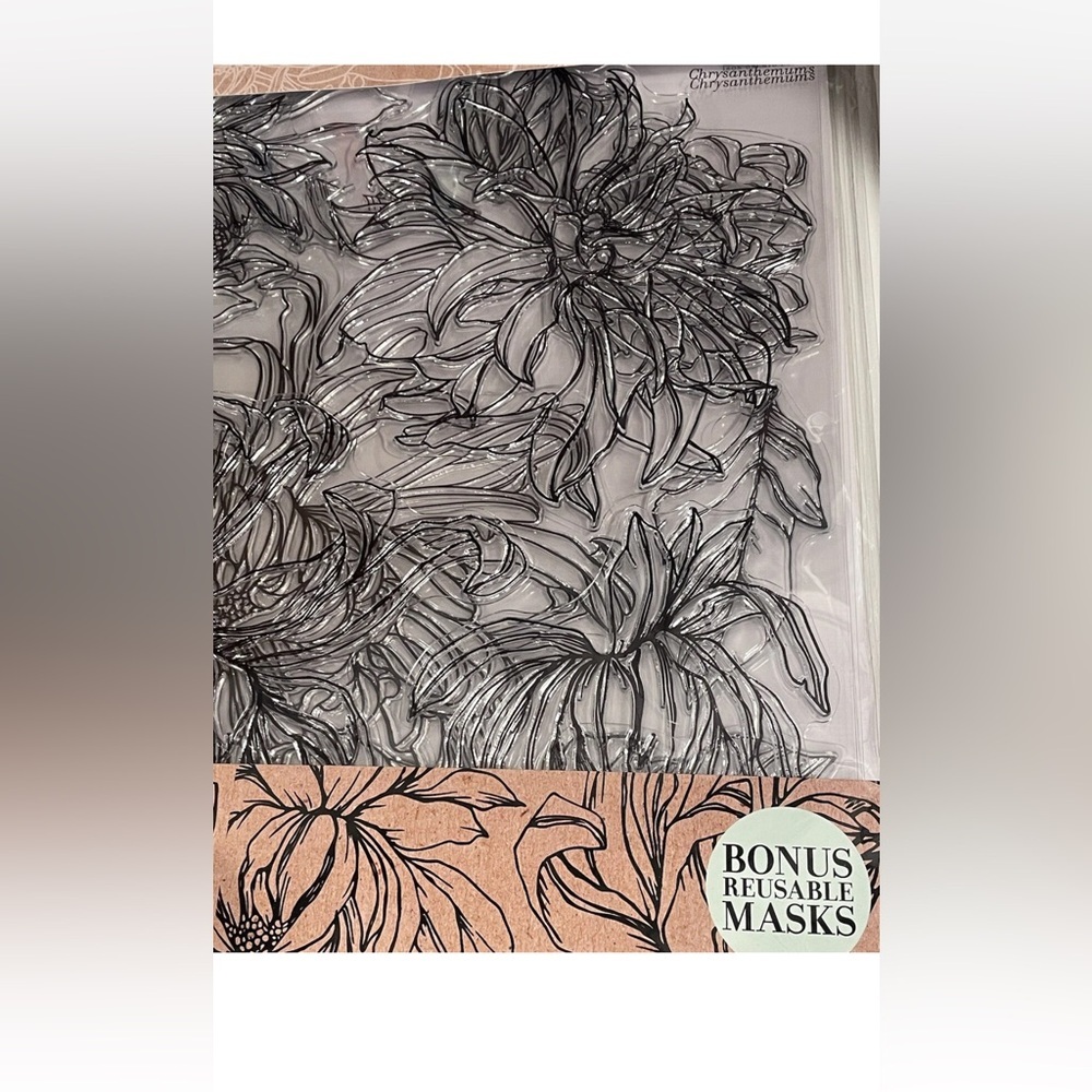 Iron Orchid Designs Chrysanthemums Decor Stamps New with Tags RETIRED - Picture 4 of 6